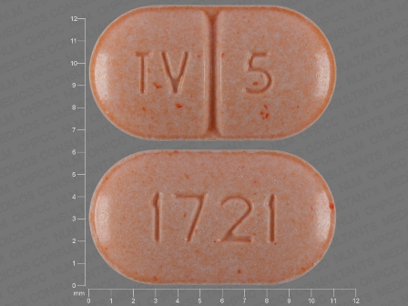 TV 5 1721: (0093-1721) Warfarin Sodium 5 mg Oral Tablet by Remedyrepack Inc.