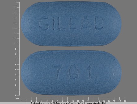 GILEAD 701: (61958-0701) Truvada (Emtricitabine 200 mg / Tenofovir Disoproxil Fumarate 300 mg (Tenofovir Disoproxil 245 mg) ) Oral Tablet by Gilead Sciences, Inc